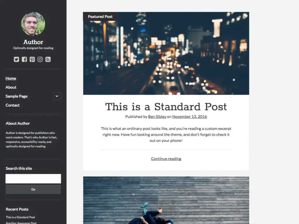 Author WordPress theme Author WordPress theme