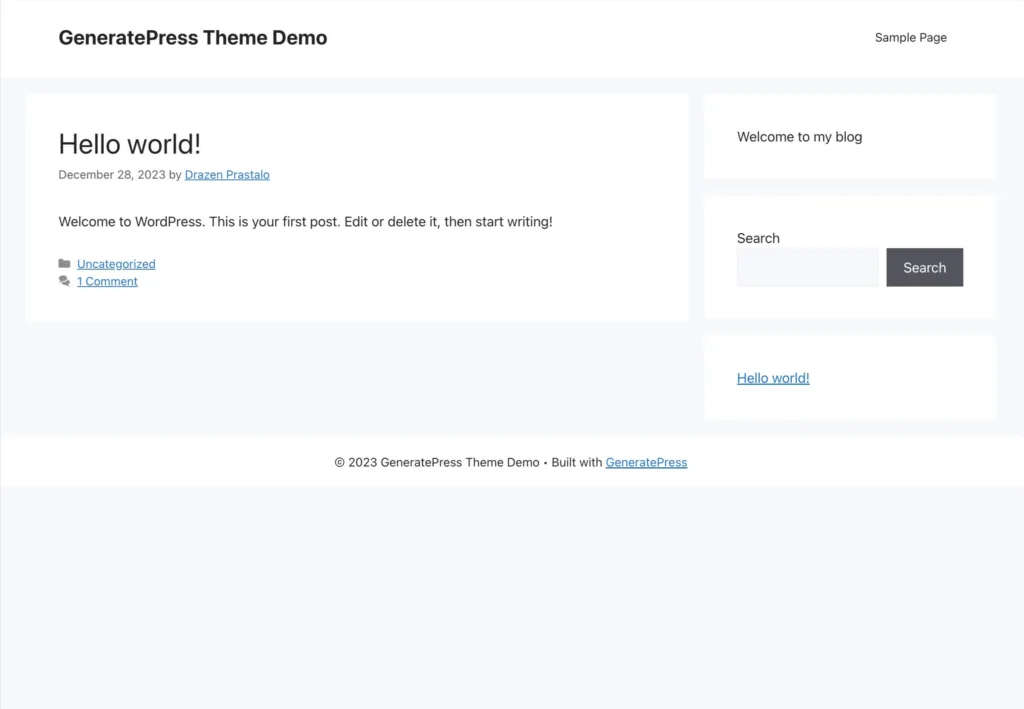 GeneratePress WordPress theme - Homepage demo GeneratePress WordPress theme - Homepage demo